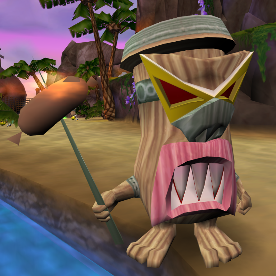 A tiki monster as seen in Spyro: Enter the Dragonfly