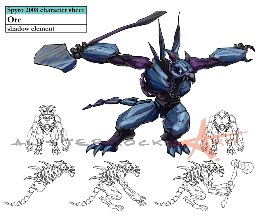 Concept art of a Shadow Axe Orc for the DS version of Dawn of the Dragon by Alister Lockhart