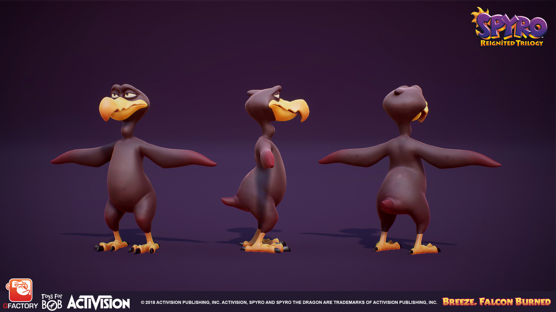 3D turnaround of a burned Breezebuilder Falcon (Unused)