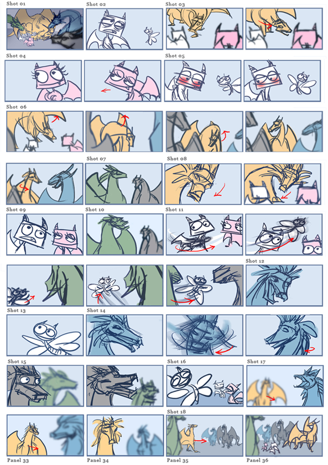 Returning to the Dragon Temple storyboard