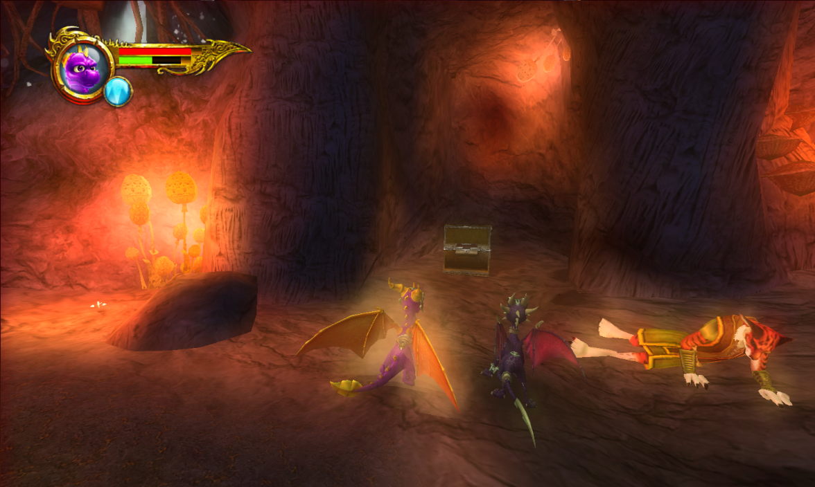 Chest in Meadow's cave, contains Cynder's gold tail armor