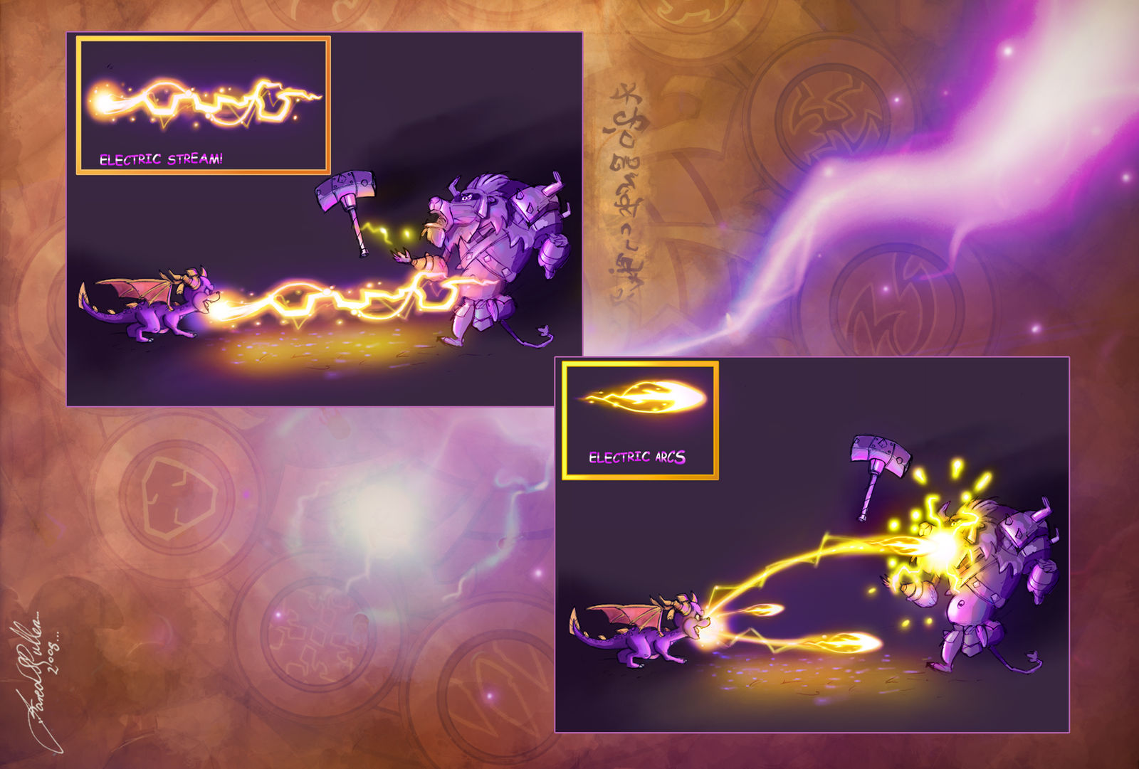 Spyro's Electric Stream attack