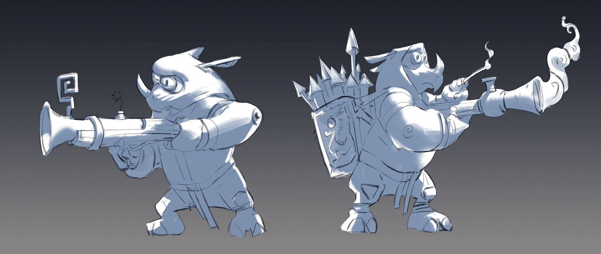 Spyro Reignited Trilogy Ninja Rhynoc concept art by Mat Mossman.