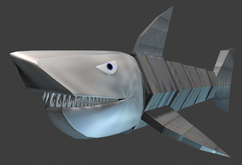 PlayStation 1 CGI render of a Robot Shark