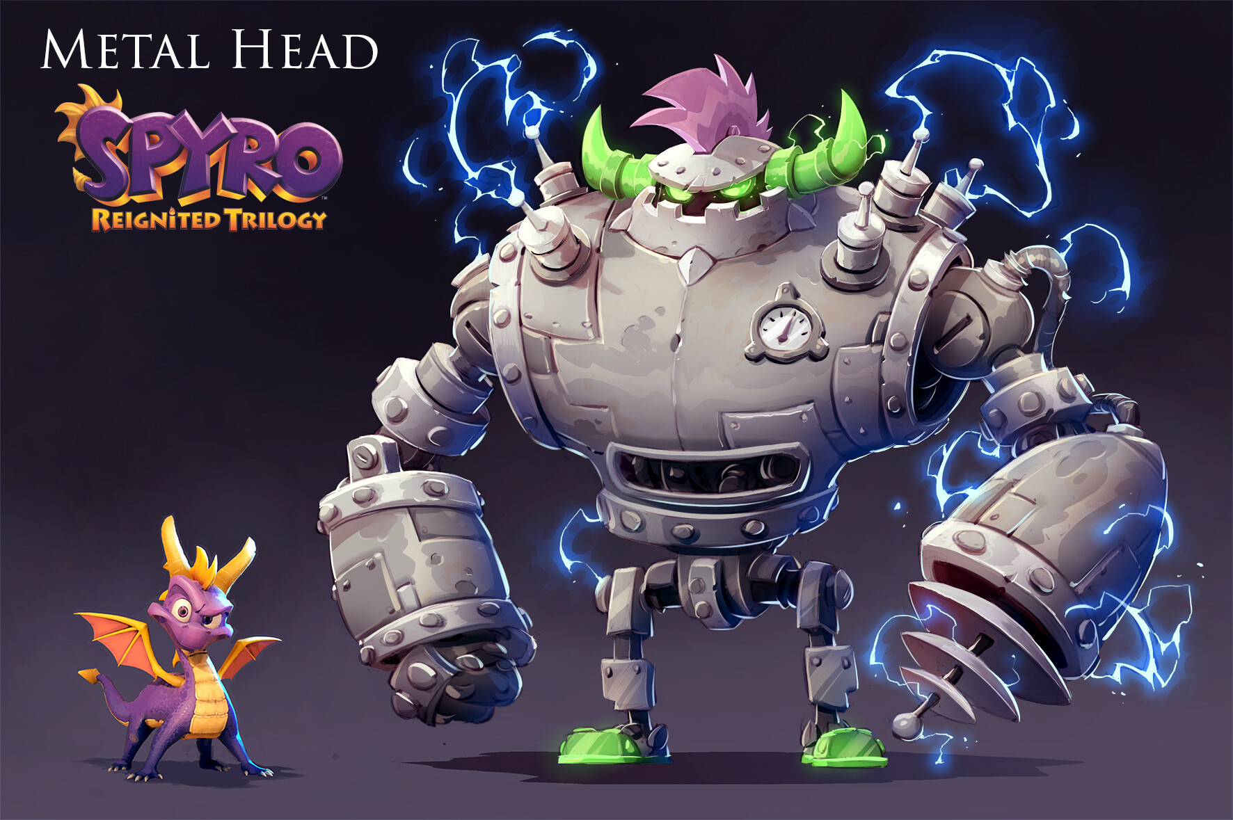 Concept art of Metalhead in Spyro Reignited Trilogy by Nicola Saviori