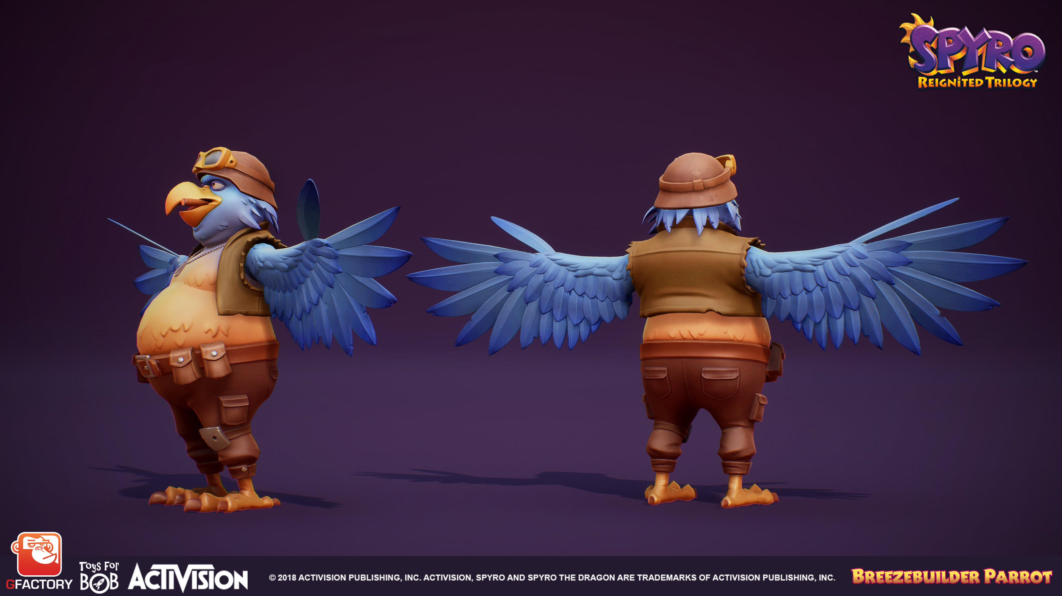 3D turnaround of a Breezebuilder Parrot