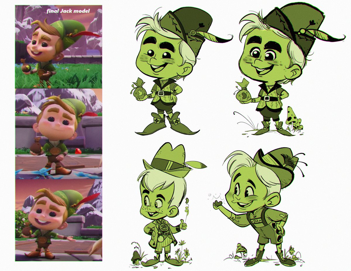 Design concepts of Jack in the Spyro Reignited Trilogy by Shaun Bryant
