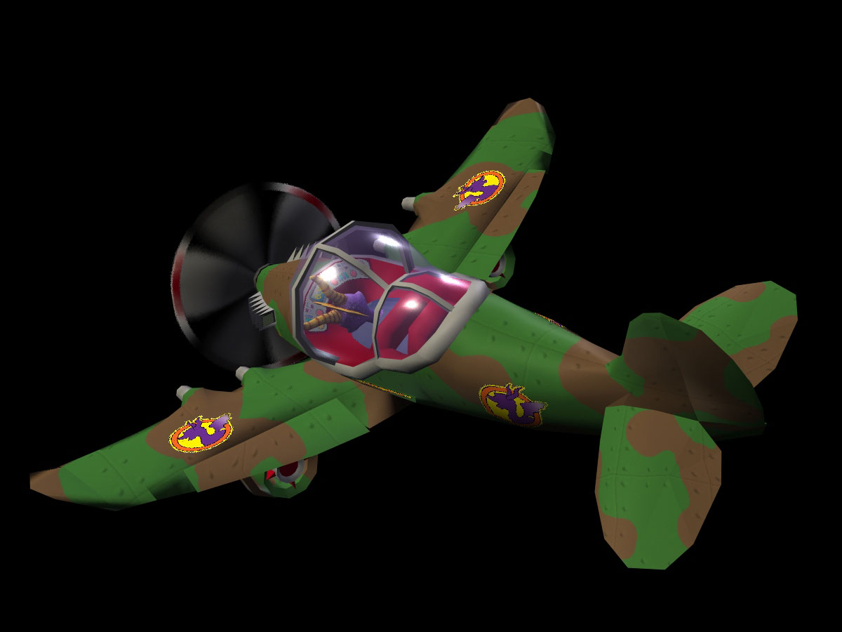 Spyro riding the Spitfire bi-plane