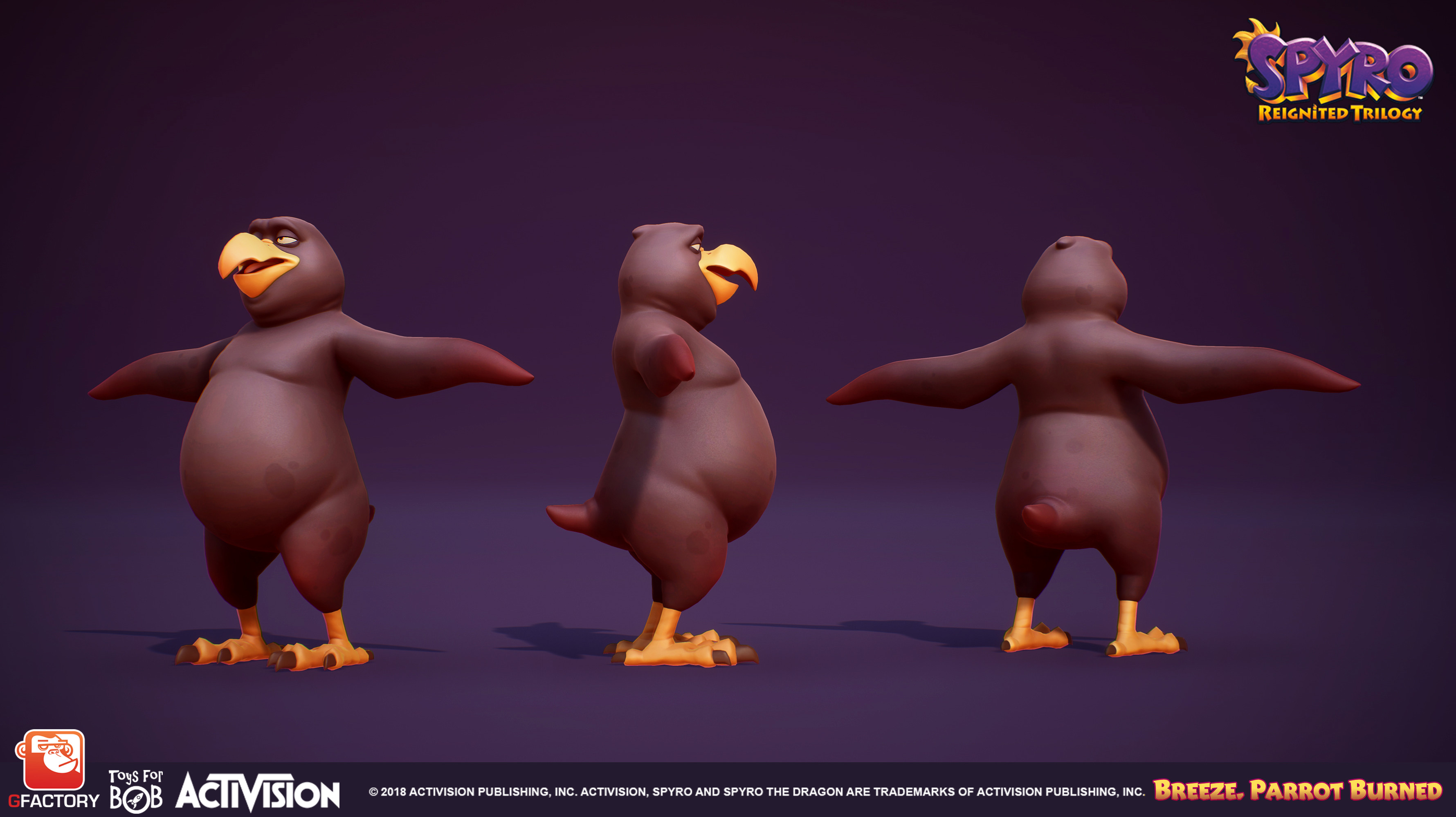 3D turnaround of a Burned Breezebuilder Parrot