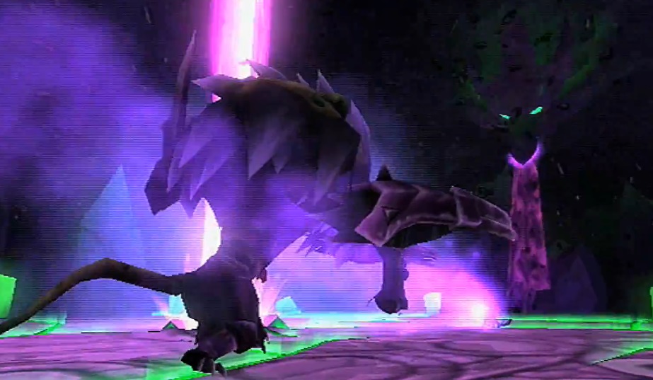 Dark Spyro using his Dark Aether Breath on Gaul