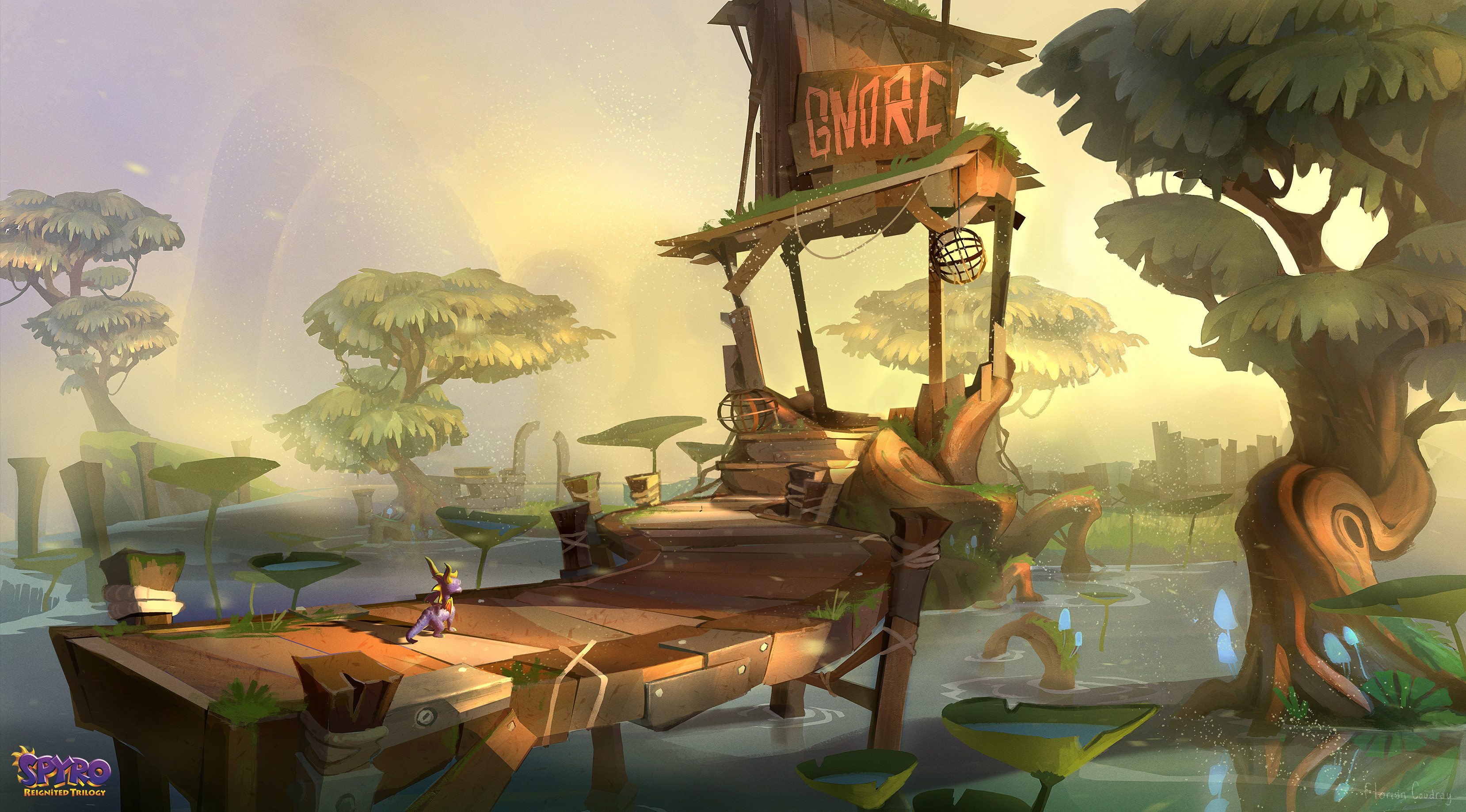 Spyro Reignited Trilogy Misty Bog high bridge concept art