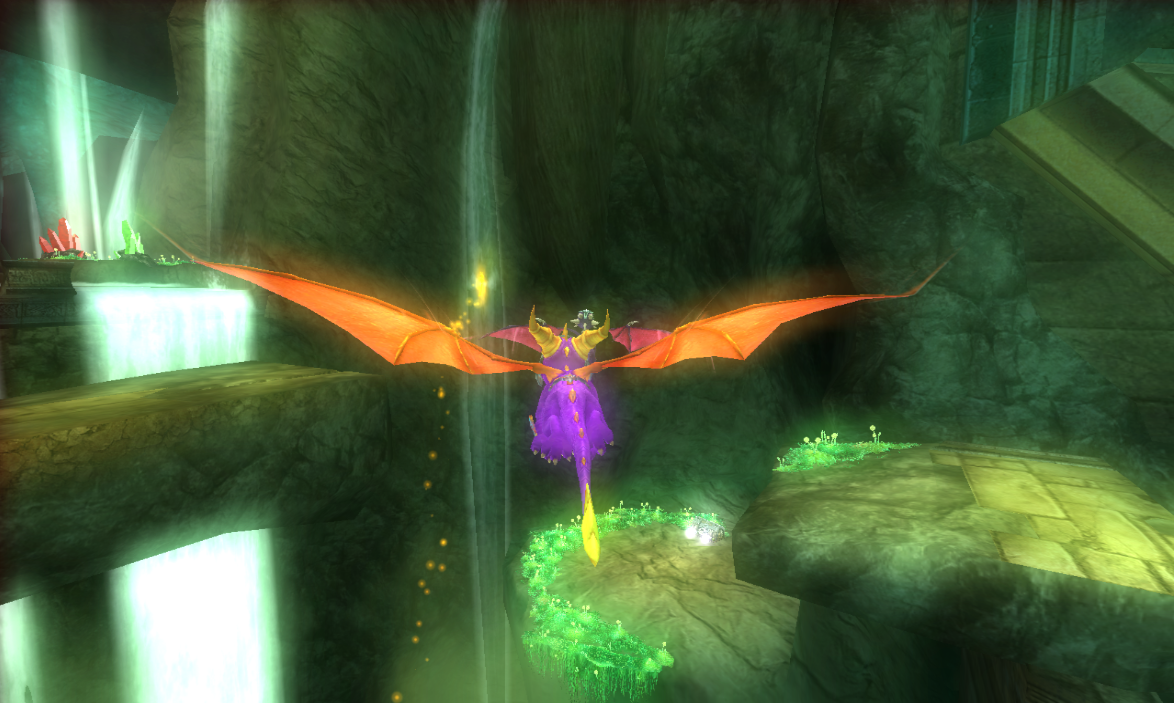 Chest beside fire puzzle, contains Cynder's gold helmet