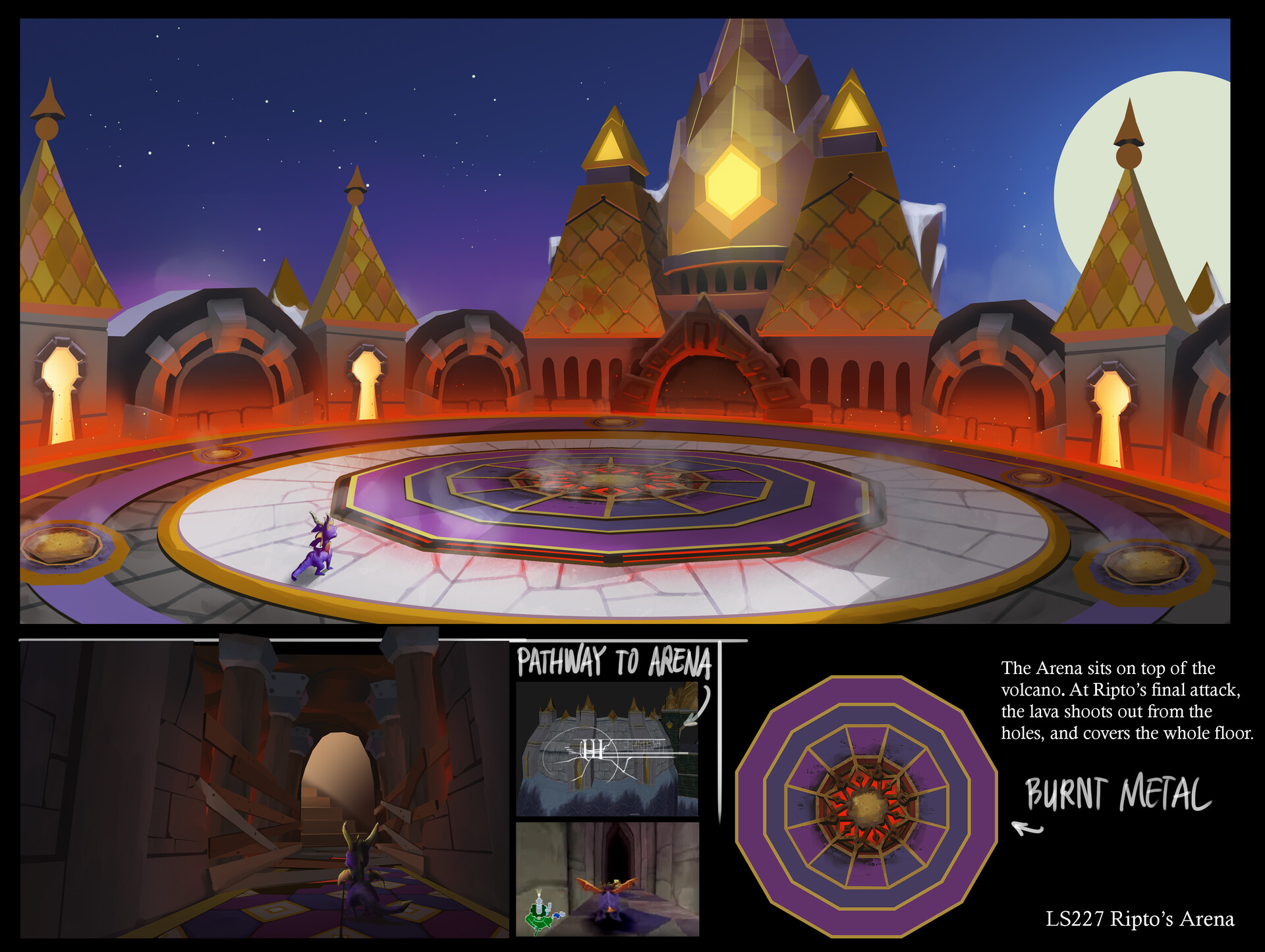 Concept art of Ripto's Arena by Serina Mo