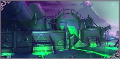 Concept art of the Mountain of Malefor by Jared Pullen