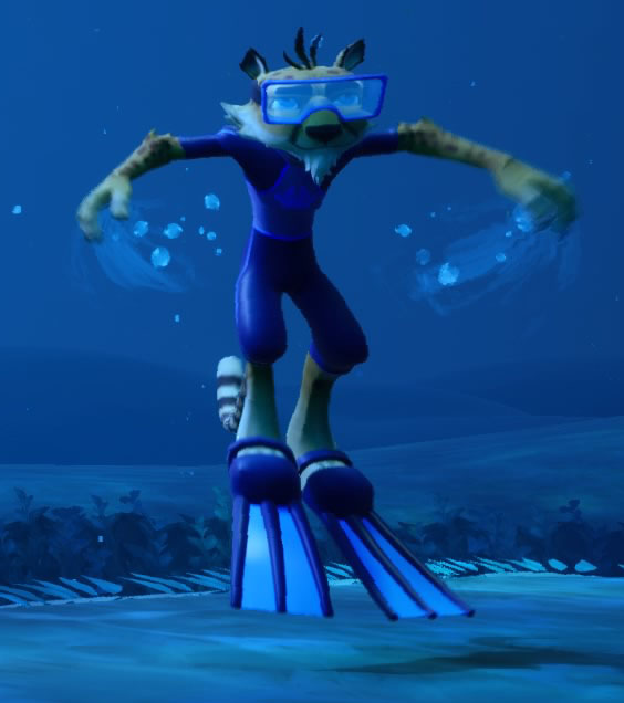 Hunter in his Scuba suit