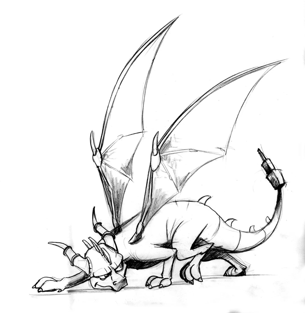 Concept art of Spyro by Yannick Corboz