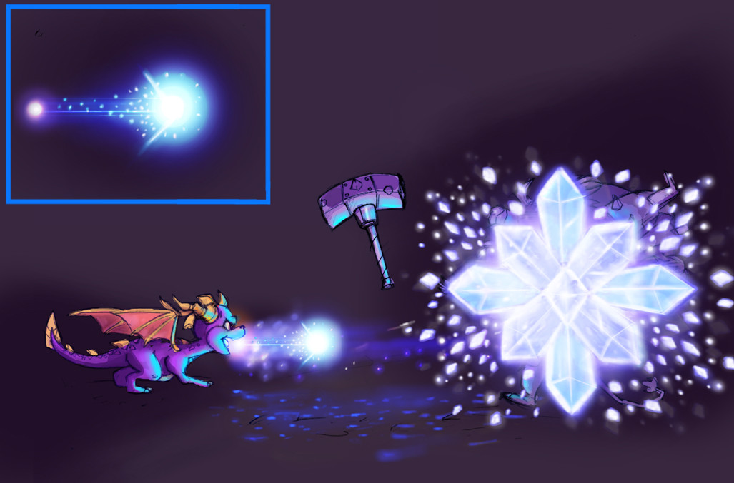 Concept art of Spyro's Ice Clouds by Jared Pullen