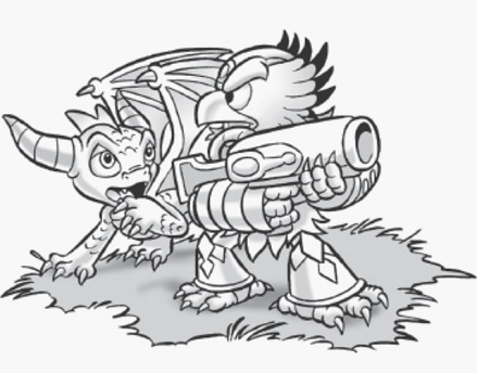 Spyro in the training session with Jet-Vac