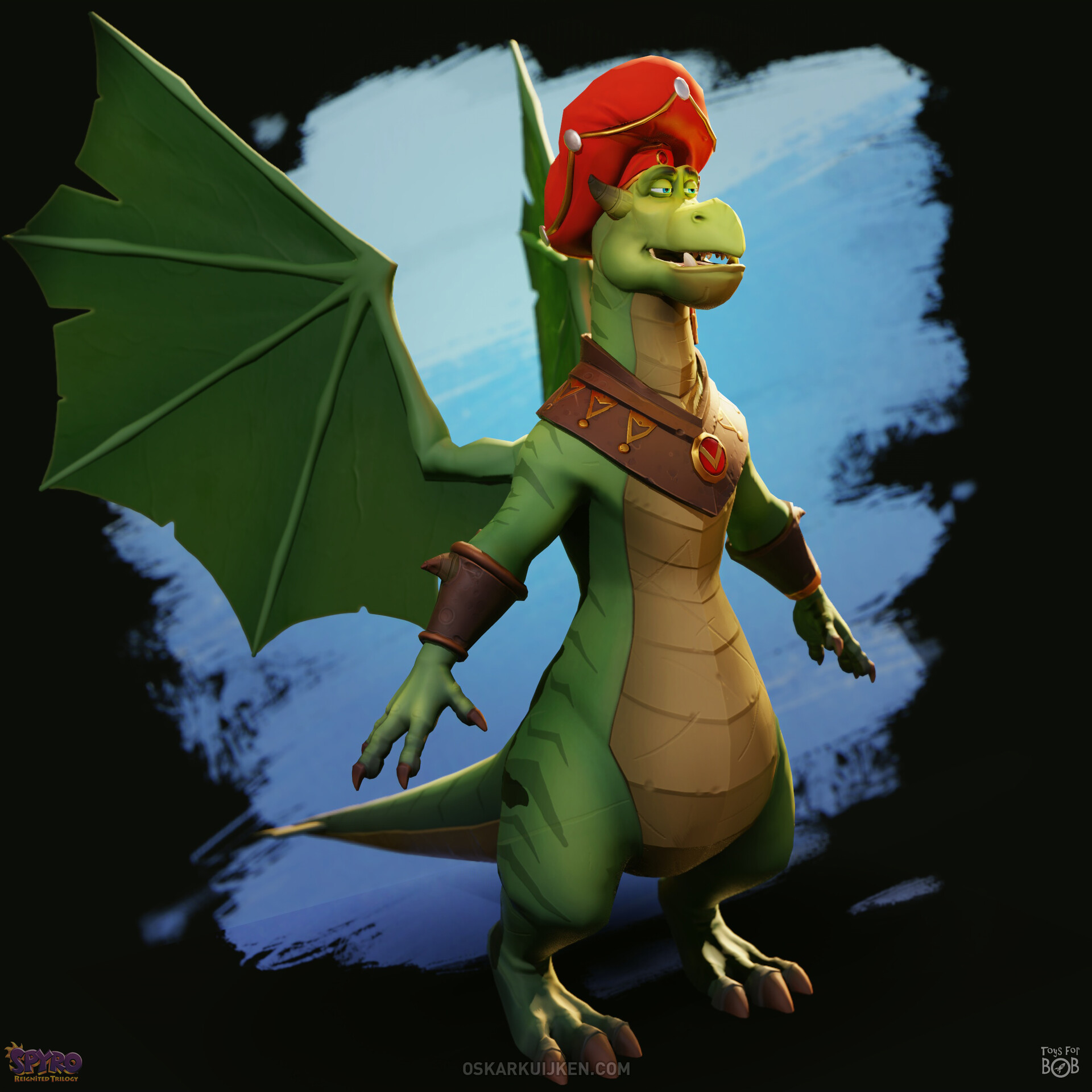 Spyro Reignited Trilogy original green Oswin model