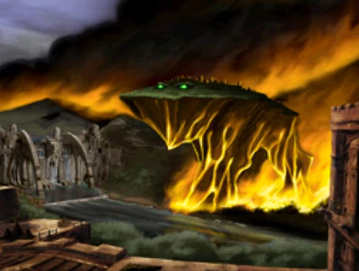 The Destroyer making its way towards the City in the DS version of Dawn of the Dragon