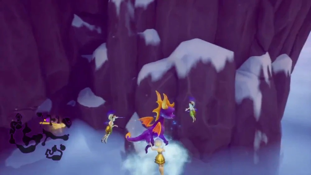 Rescue Fairies saving Spyro from steep falls in High Caves