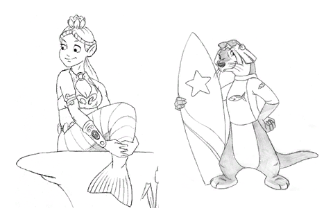 Concept art of Lily and Otto in Spyro: A Hero's Tail.