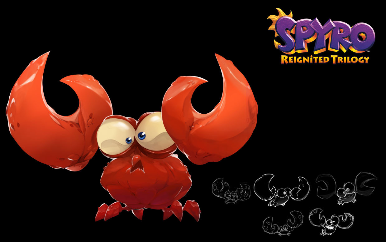 Concept art of a Crab in the Spyro Reignited Trilogy by Oleg Yurkov