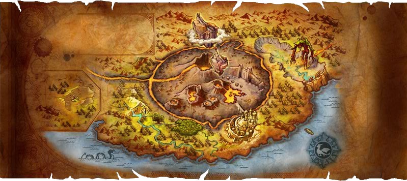 Artwork of the Dawn of the Dragon region map