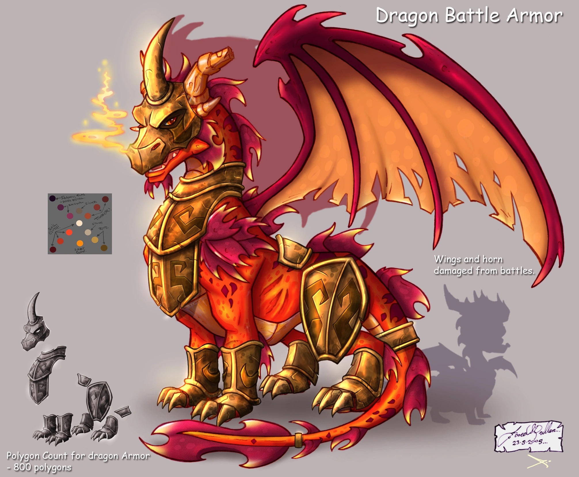Concept art of Ignitus' armor by Jared Pullen