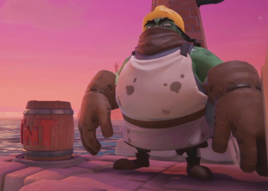 A Dockworker with a TNT barrel