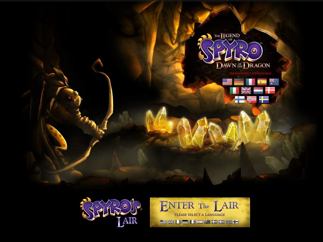 Spyro's Lair splash screen post-April 2008 countdown