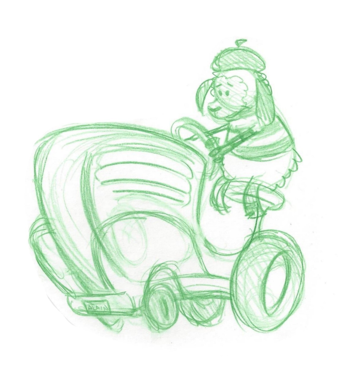 Oliver Wade's concept art of a Tractor Sheep