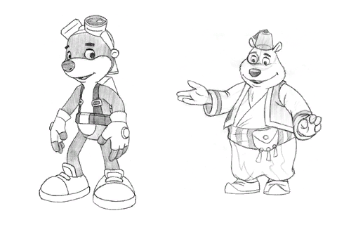 Concept art of Blink and Moneybags