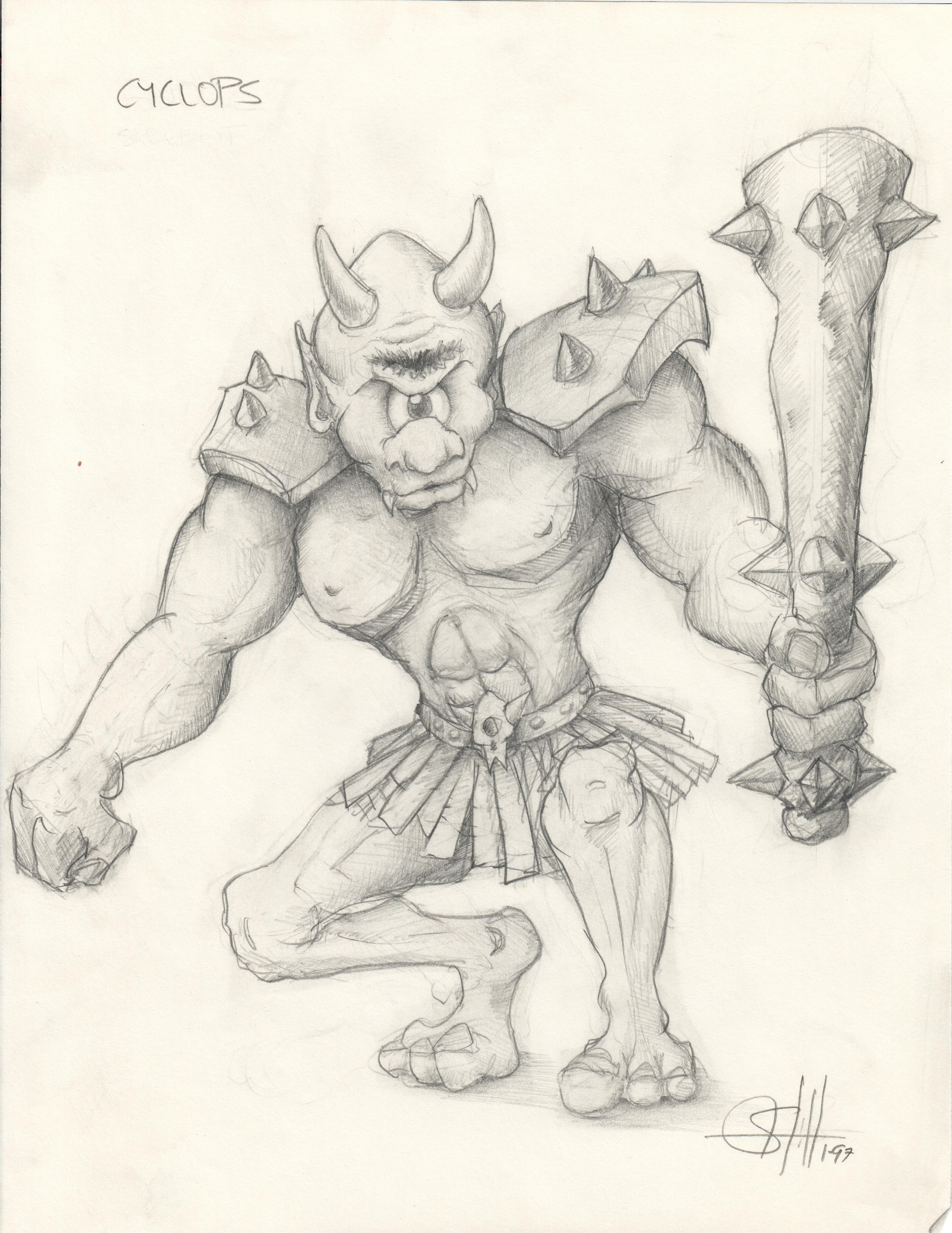 Spyro the Dragon concept art, dated January 1997