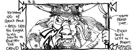 Storyboard panel of Gaul in Chapter 1