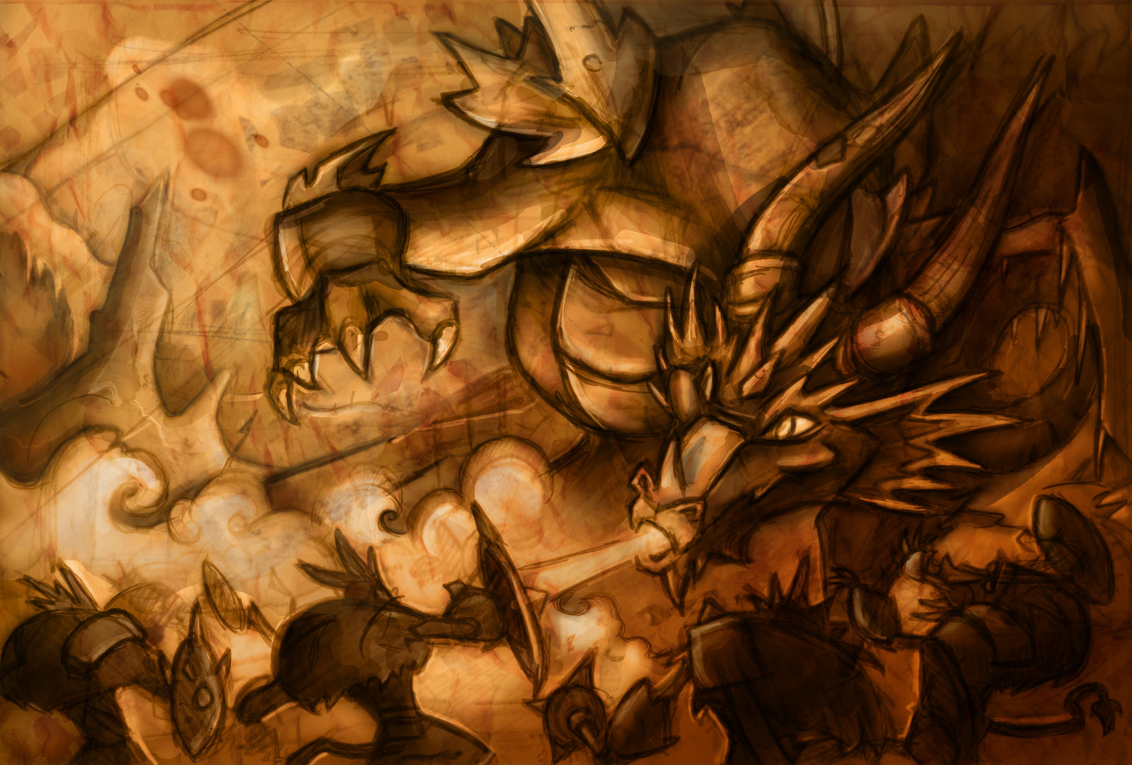 A flashback of Cyril battling a horde of Apes at Dante's Freezer by Jared Pullen