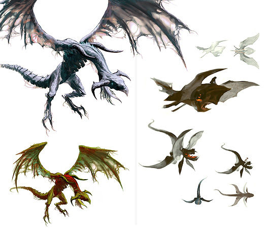 Early concept art of a Wyvern