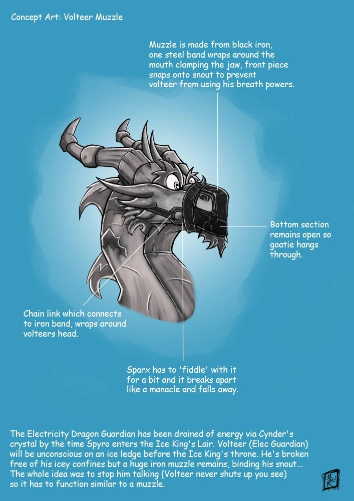A concept art of Volteer being muzzle while imprisoned under the watch of the Dark Armies by Roderick Wong