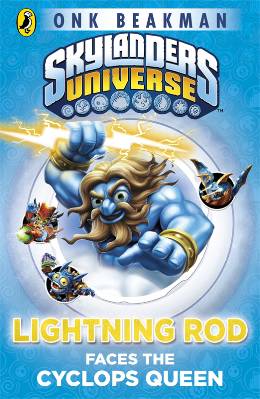 UK book cover of Lightning Rod Faces the Cyclops Queen