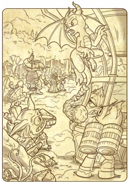 The Skylanders finding out that Kaos has captured Flynn