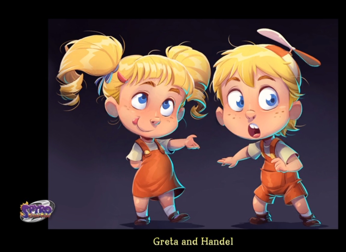 Spyro Reignited Trilogy concept art of Greta and Handel