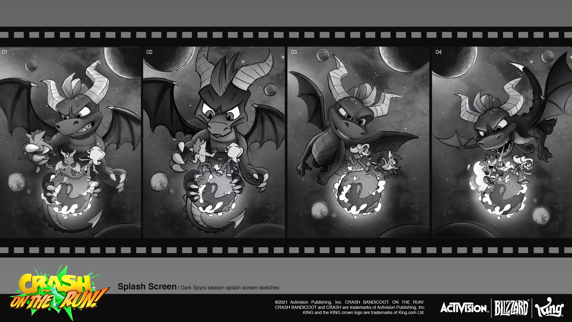 Battle of the Dragons banner art sketches