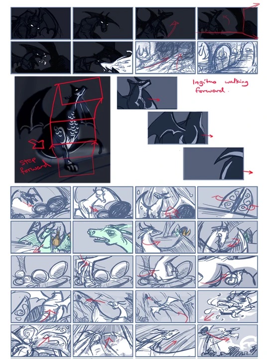 Introduction cutscene storyboard
