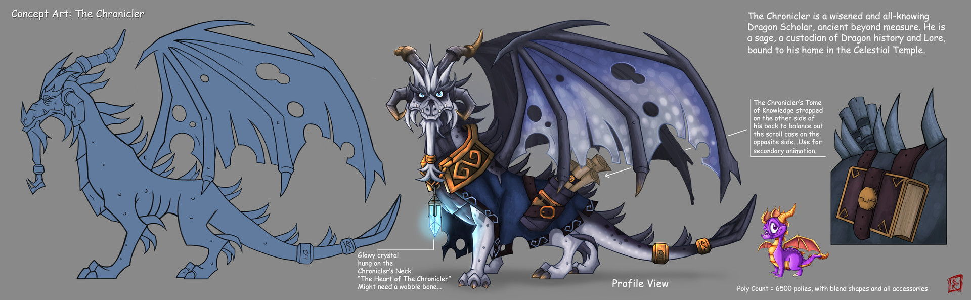 Concept art of the Chronicler for The Eternal Night by Roderick Wong