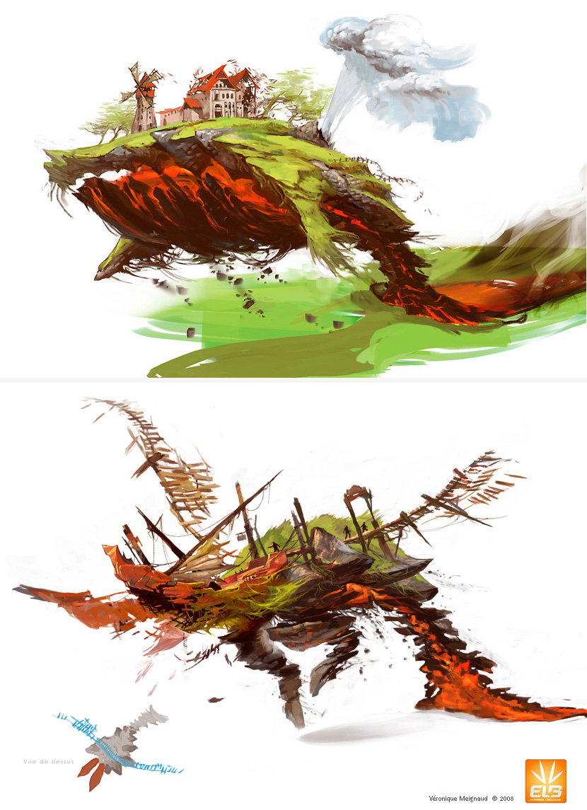 Concept art of a whale-like Golem Concept Art of a Golem by Veronique Meignaud