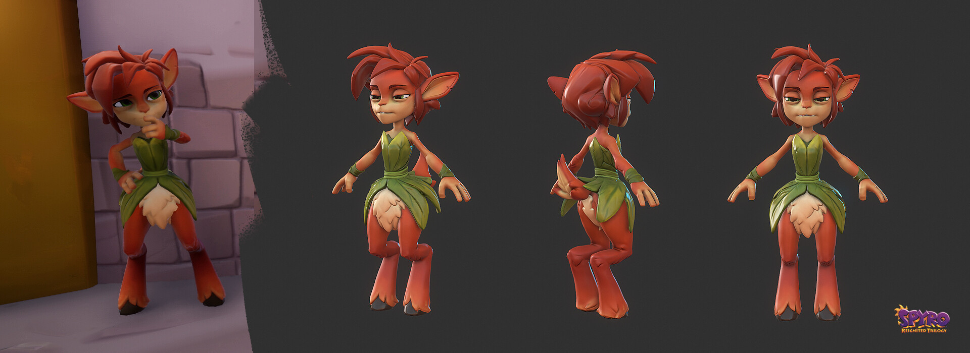 Character model of Elora in the Spyro Reignited Trilogy by Anthony Weisheng Lee
