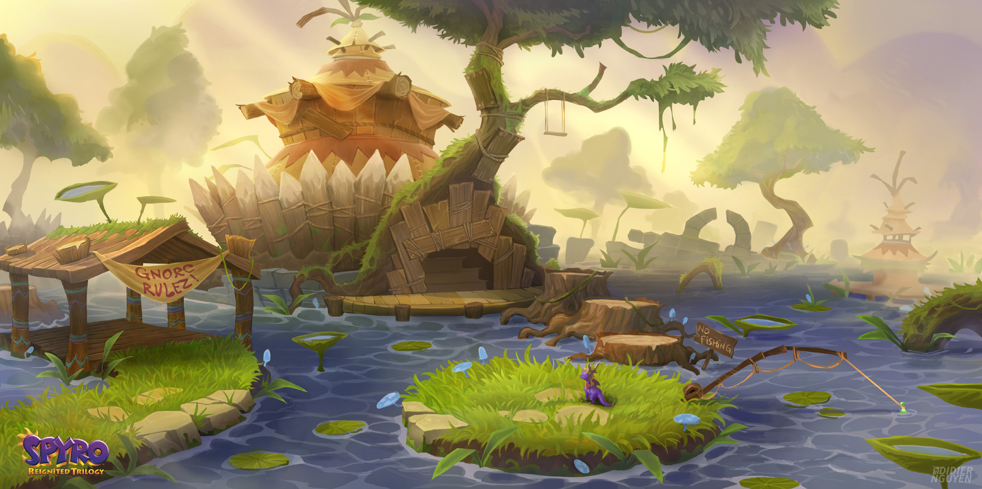 Spyro Reignited Trilogy concept art of Misty Bog