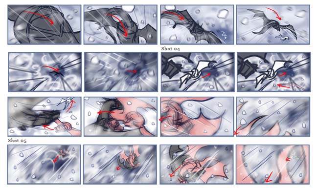 Escaping Cynder cutscene storyboard