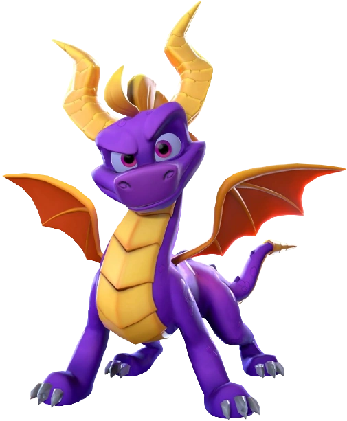 Spyro as depicted in Crash: On The Run.