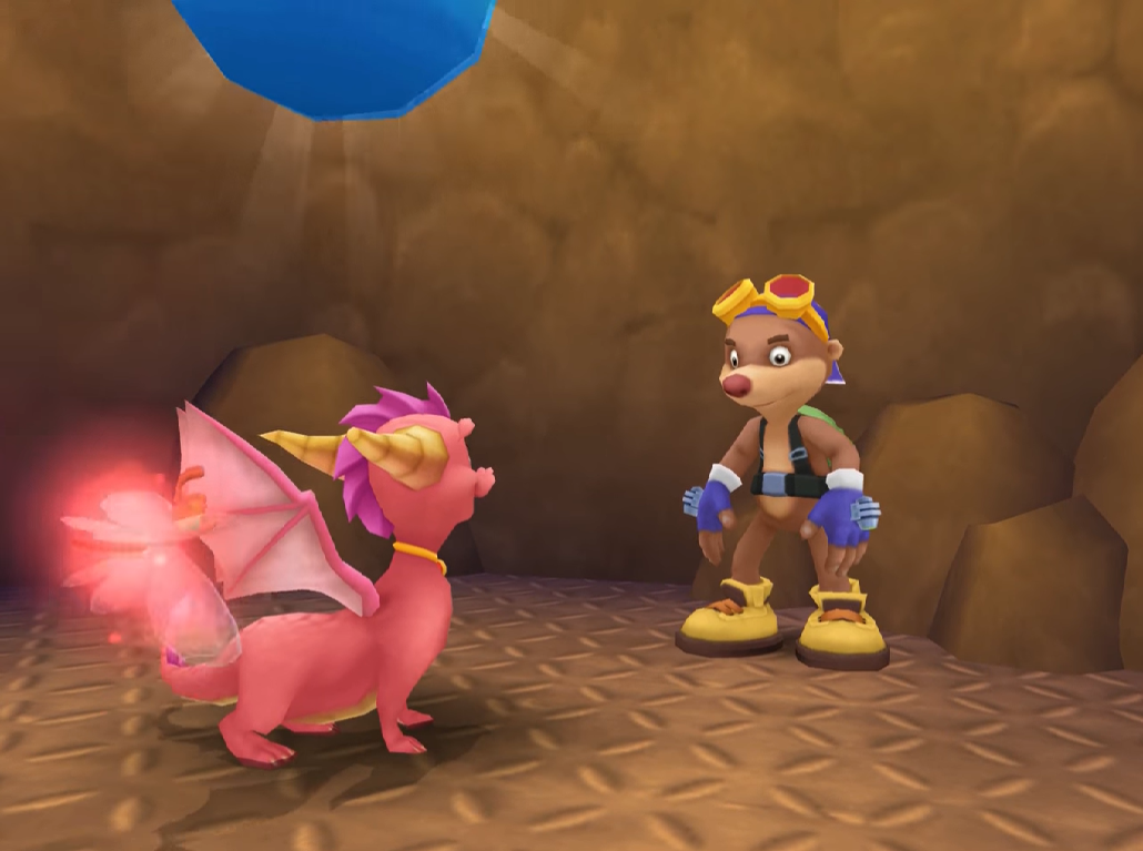 Blink giving Spyro a Dragon Egg he found.